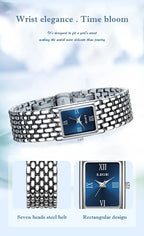 Square Stainless Steel Quartz Watch – Elegant Waterproof Accessory for Women