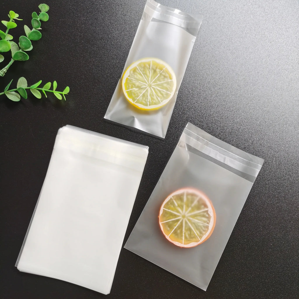 Matte Transparent Cellophane Bags – Self Sealing Pouches for Cookies and Jewelry