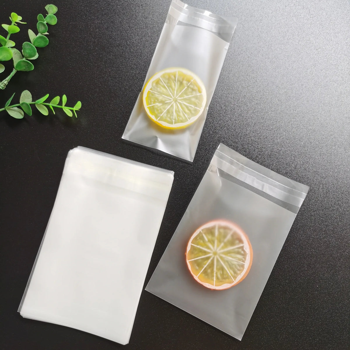 Matte Transparent Cellophane Bags – Self Sealing Pouches for Cookies and Jewelry