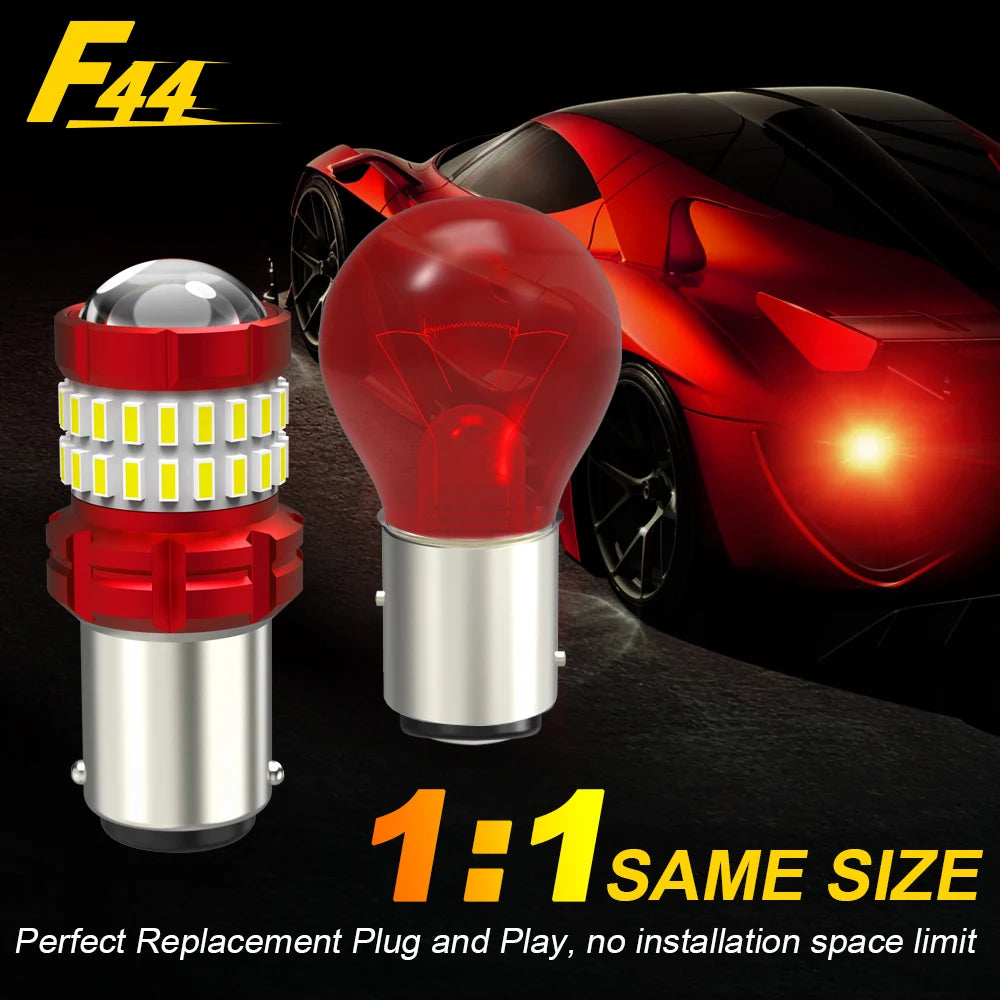 1157 Red LED Brake Light Bulbs – Canbus Replacement for Car Stop Lights