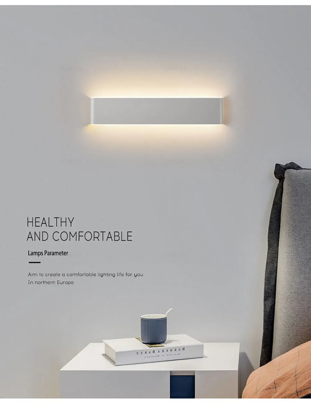 Modern LED Wall Sconce – Minimalist Indoor Lighting for Bedroom and Living Room