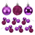 Purple Plastic Christmas Ornament Balls – Shiny Decor for Xmas Tree Holidays