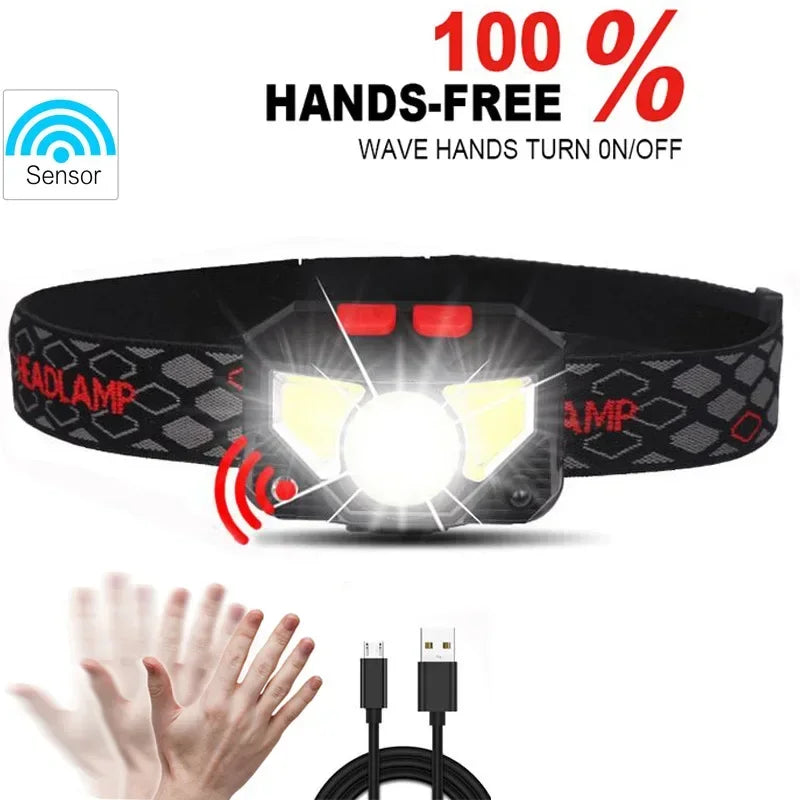 Rechargeable LED Headlamp – Ultra-Light Waterproof Light for Outdoor Sports