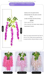 Silk Wisteria Hanging Vines – 110cm Artificial Flower Garland for Wedding Decor