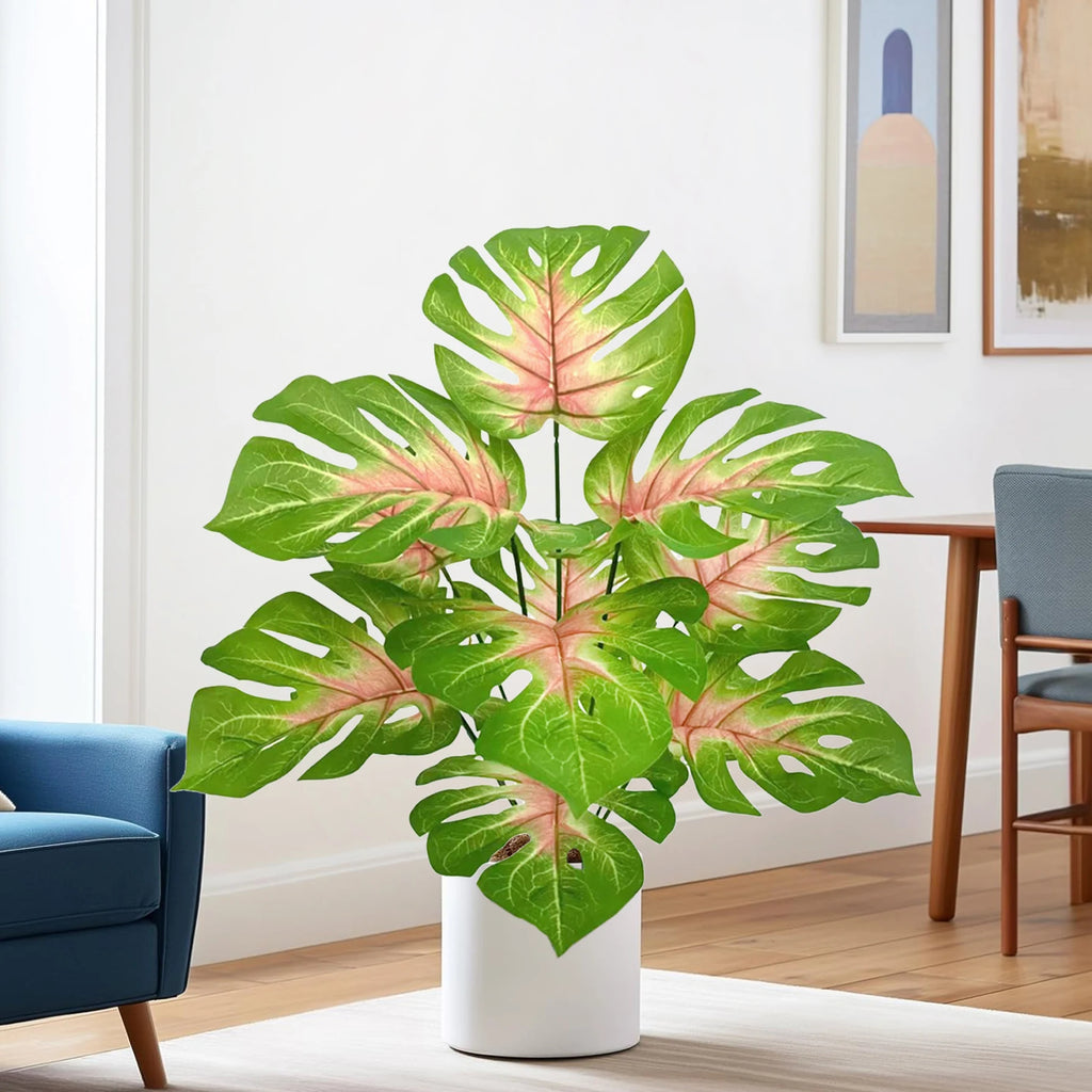 Artificial Monstera Plant – 104cm Plastic Palm Tree for Home Office Decor