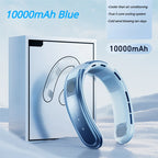 Portable Neck Fan – 10000mAh Rechargeable Silent Cooling for Outdoor Camping