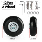 Silent Rubber Luggage Wheels – Durable Travel Bag Replacement for Repair