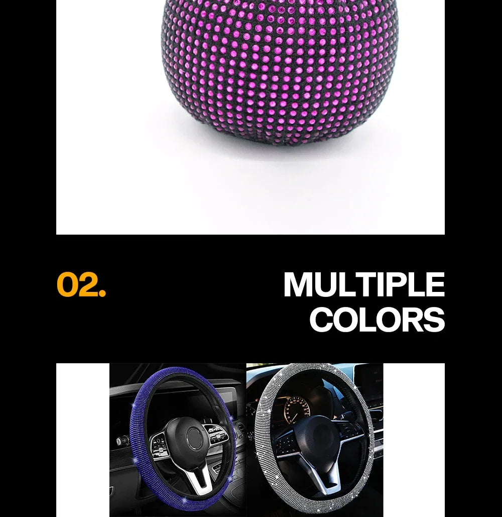Crystal Rhinestone Steering Wheel Cover – Sparkling Auto Interior Decoration