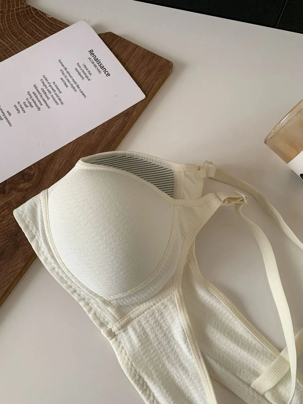 Seamless Cotton Wireless Bra – Breathable Gathered Underwear for Daily Comfort