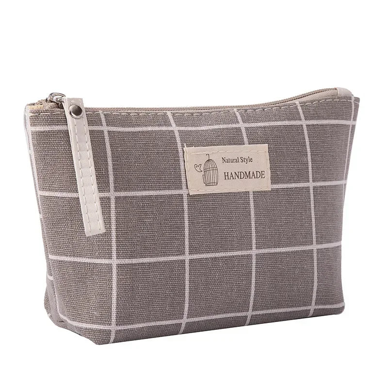 Canvas Small Cosmetic Bag – Portable Makeup Organizer for Travel