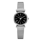 Silver Mesh Quartz Watch – Small Dial Stainless Steel for Women