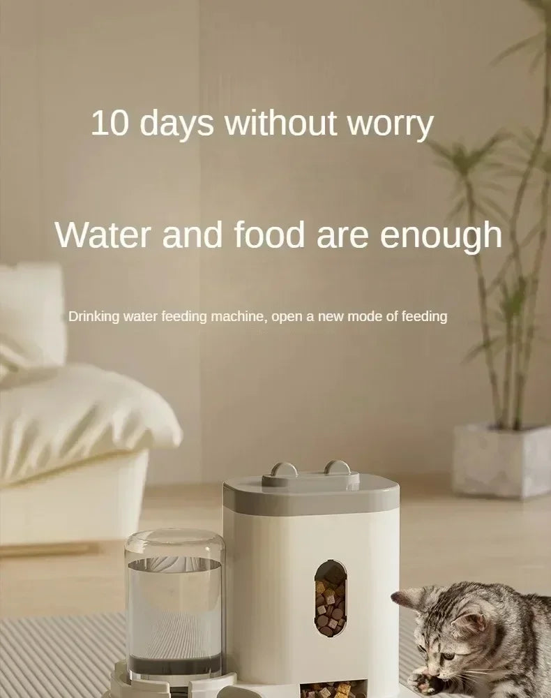 Automatic Pet Feeder – Large Capacity Water Fountain for Dogs and Cats