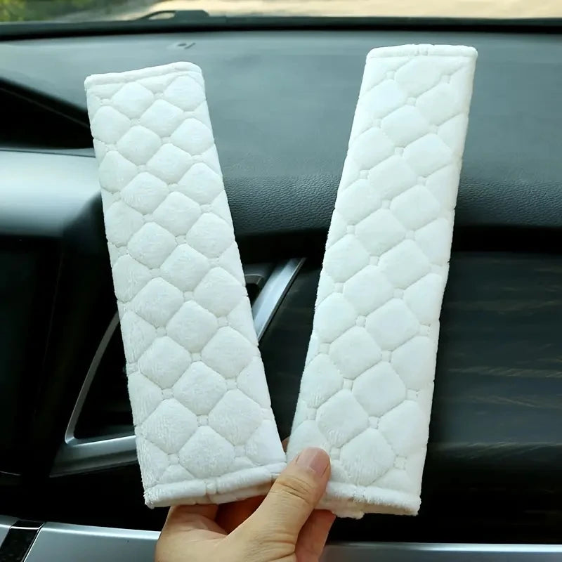 Plush Seat Belt Shoulder Covers – Soft Comfort Pads for Car Interior