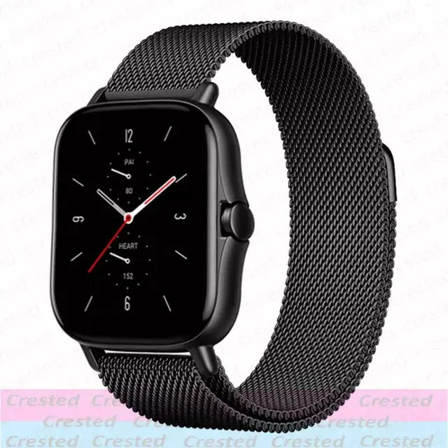 Milanese Stainless Steel Watch Band – 20mm 22mm Strap for Amazfit Smartwatches