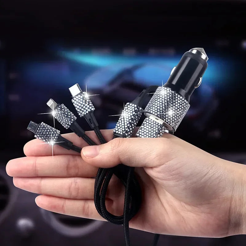 Bling Dual USB Car Charger – Diamond Fast Adapter for Women Interior Decor