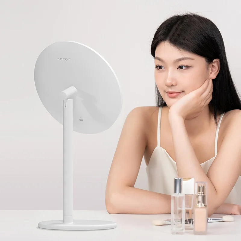 Adjustable LED Makeup Mirror – Metal Desktop Vanity Light for Daily Beauty