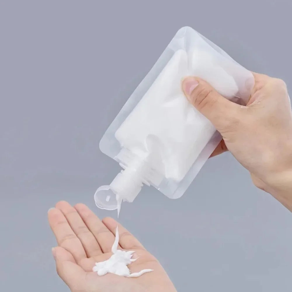 Refillable Travel Squeeze Pouches – Leakproof Toiletry Bags for Liquid Storage