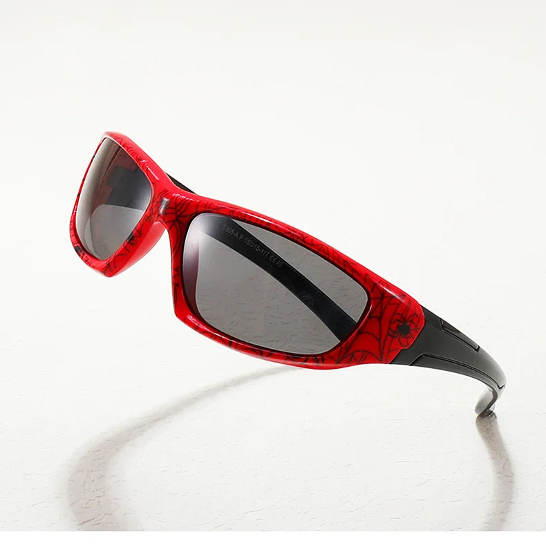 Polarized Spider Web Kids Sunglasses – UV400 Outdoor Sport Shades for 3-9y
