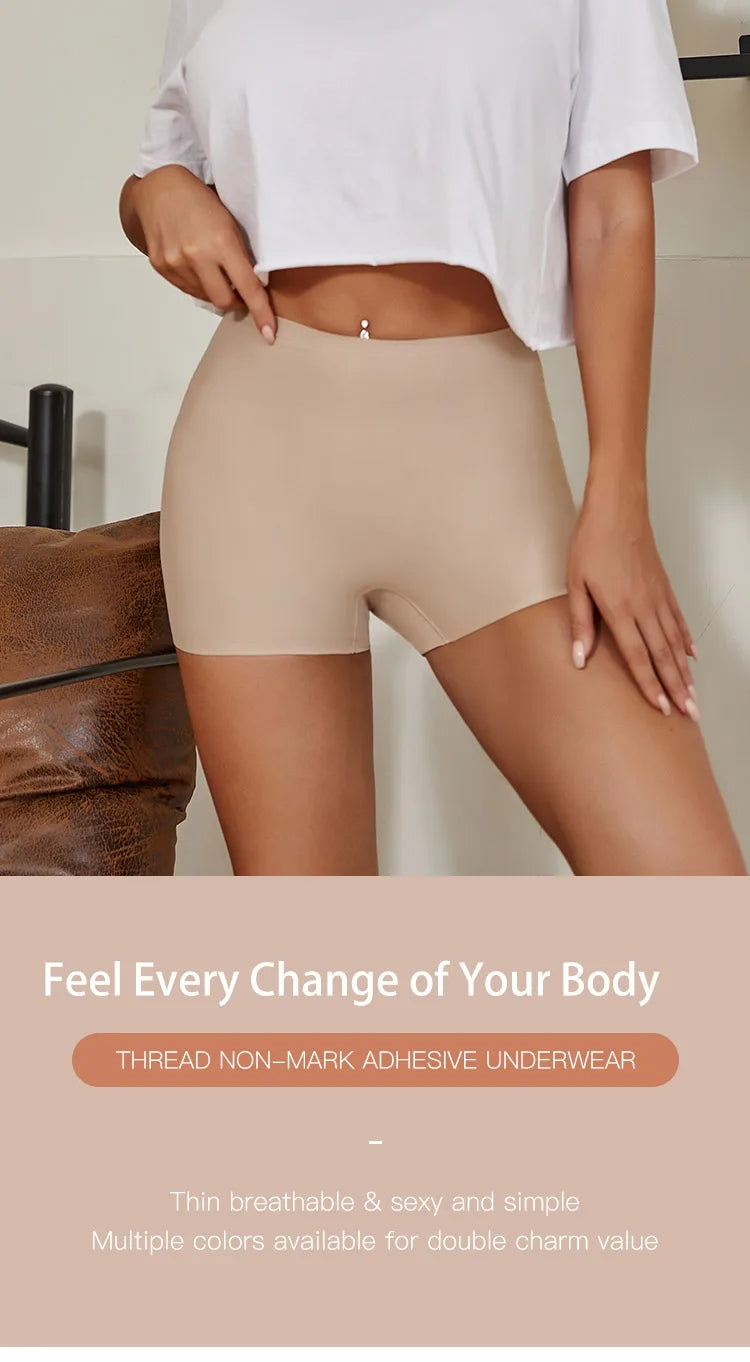 Seamless Ice Silk Biker Shorts – High Waisted Yoga Leggings for Fitness Gym