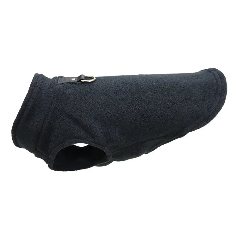 Fleece Dog Sweater with D-Ring – Soft Winter Warmth for Small Pets
