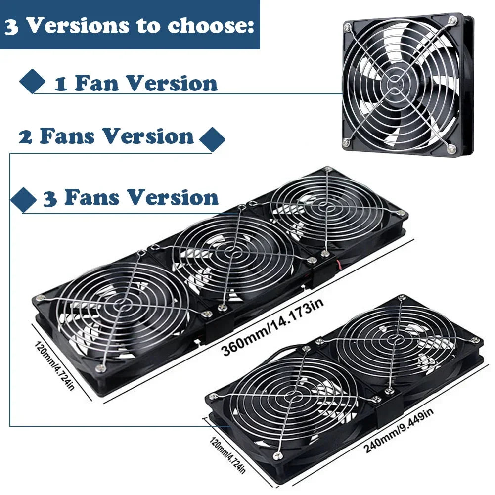 120mm High Speed Cooling Fan – 3000RPM Chassis Radiator for Server Workstations