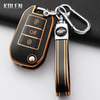 TPU Car Key Case Cover – Protective Keychain for Peugeot and Citroen Models