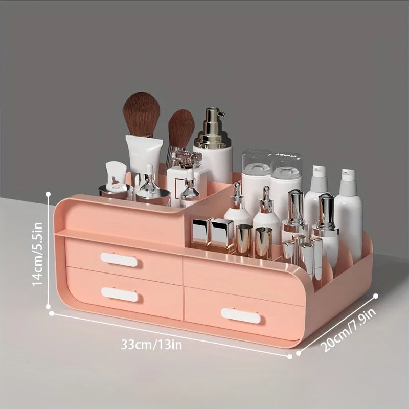 Large Plastic Makeup Organizer – Multi-Drawer Storage for Vanity Desktop