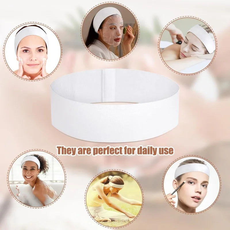 Disposable Non-Woven Facial Headbands – Soft Skincare Wraps for Beauty Salons