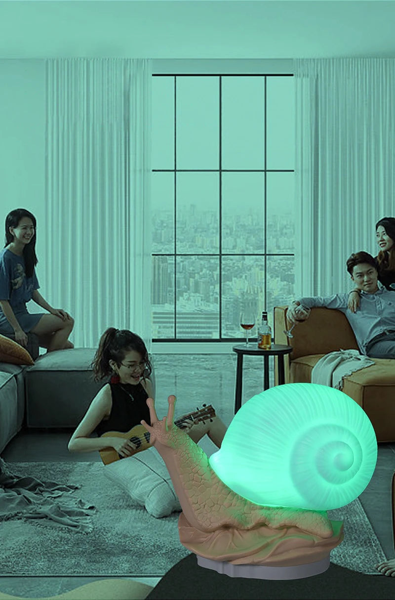 Cute Snail Night Light – Color Changing Bedside Lamp for Kids Room Decor