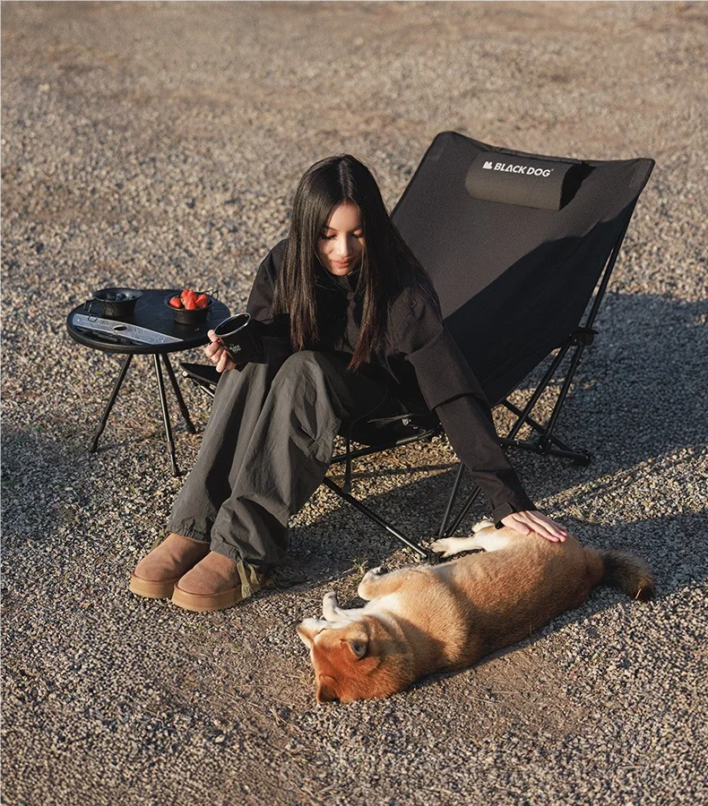 Foldable Camping Chair – Ergonomic Recliner with Pillow for Outdoor Leisure