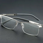 Metal Half-Frame Reading Glasses – Anti-Blue Light Eyewear for Business