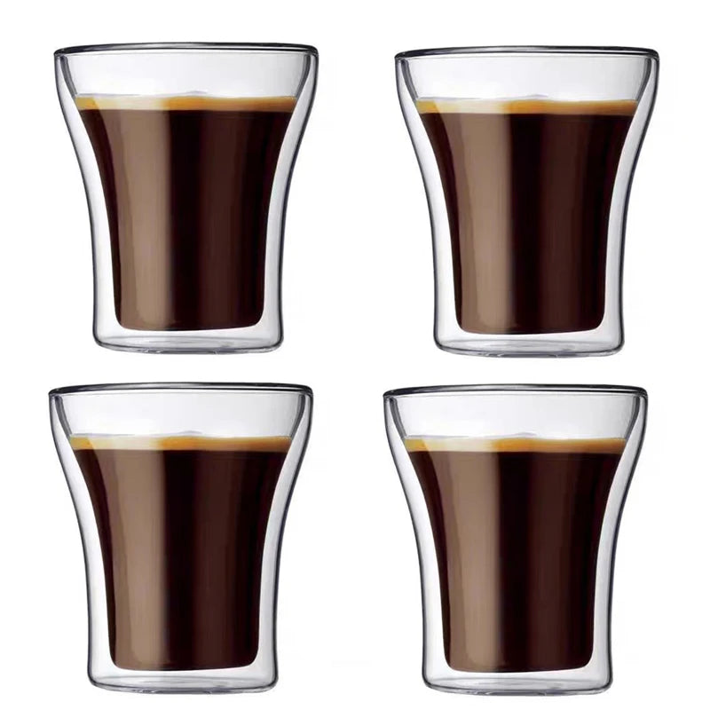 Double-Layer Glass Coffee Mug – Heat Resistant Cup for Espresso and Tea