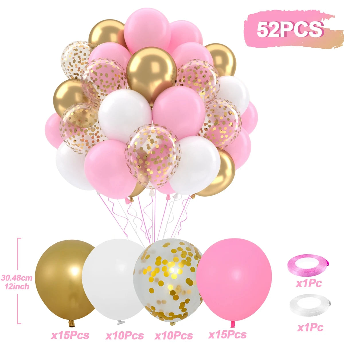 Metallic Pearl and Confetti Balloons – Decorative Latex Set for Party Events