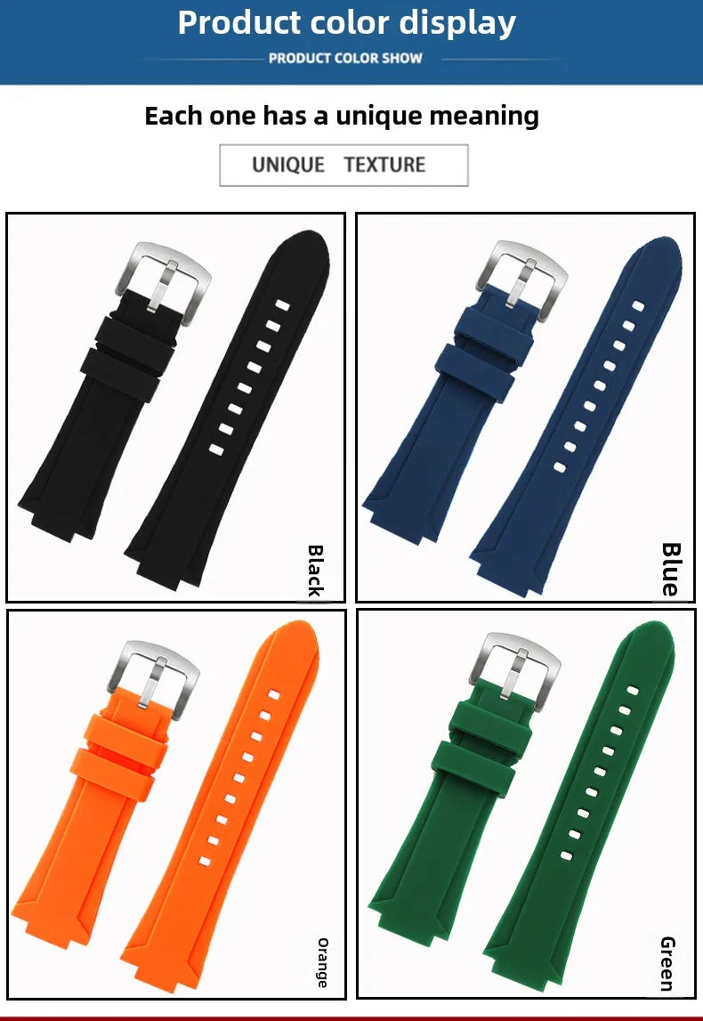 Rubber Watch Strap – Silicone Diving Band for Oris Aquis Series