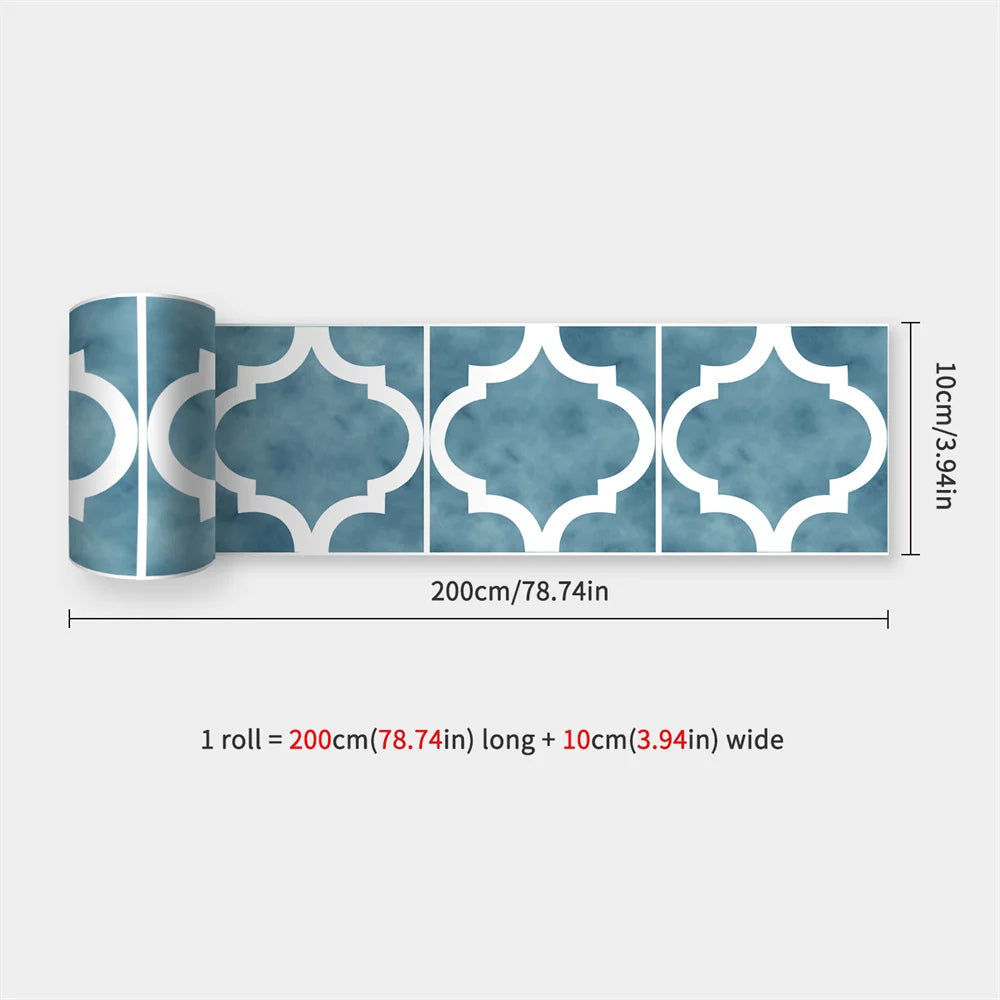 Self-Adhesive Waist Line Stickers – Waterproof Border Mural for Kitchen Decor