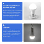 Rechargeable LED Emergency Bulb – Portable 7W Light for Camping and Home Power