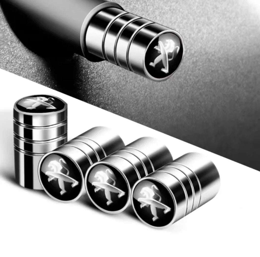 Metal Car Tire Valve Caps – Logo Emblem Decoration for Peugeot Vehicles