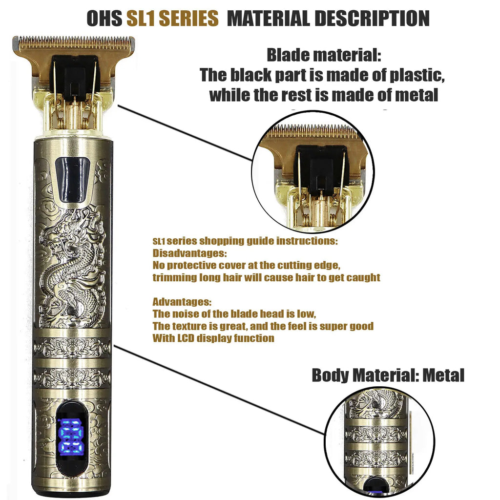 Cordless Electric Hair Trimmer – Professional Barber Shaver for Men