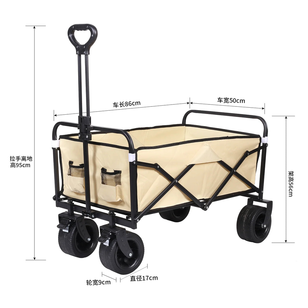 Collapsible Utility Wagon – Heavy Duty Folding Cart for Garden and Camping
