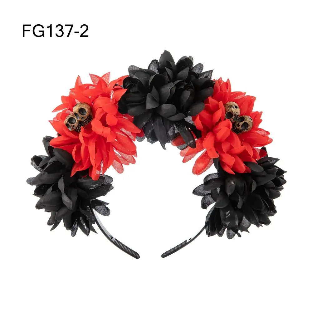 Mexican Rose Flower Crown – Boho Floral Headpiece for Halloween Party Wedding