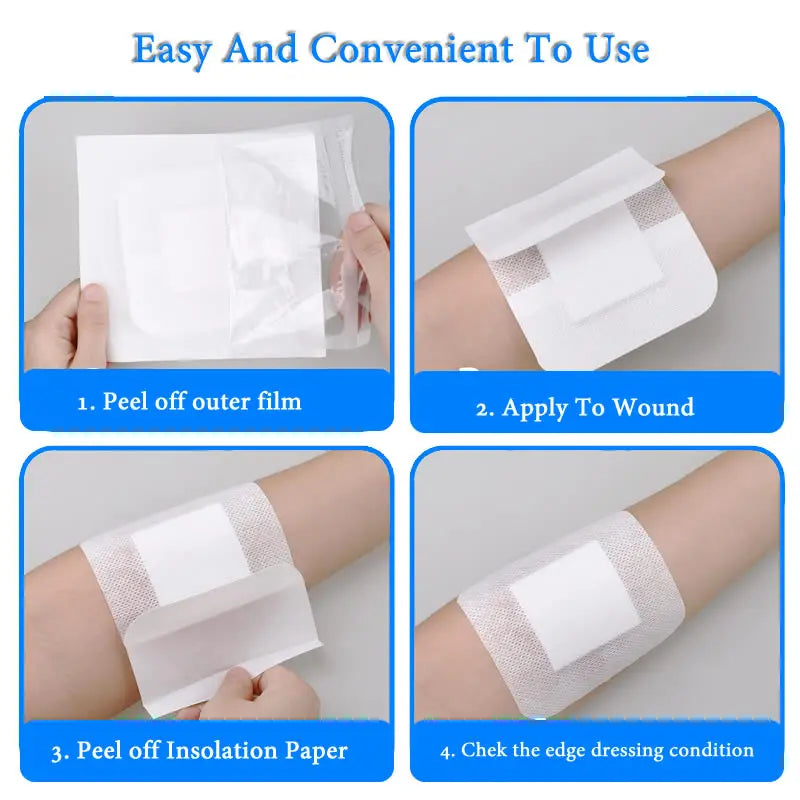 Sterile Bordered Gauze Pads – Waterproof Adhesive Wound Dressings for First Aid