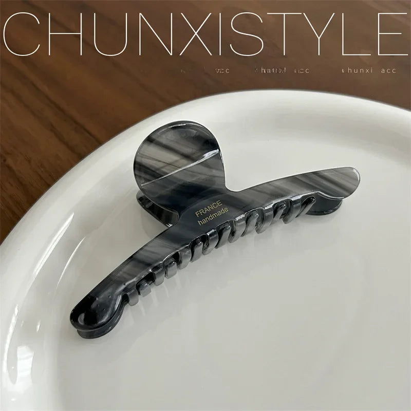 Elegant Shark Hair Claw – Large Vintage Metal Hairpin for Women