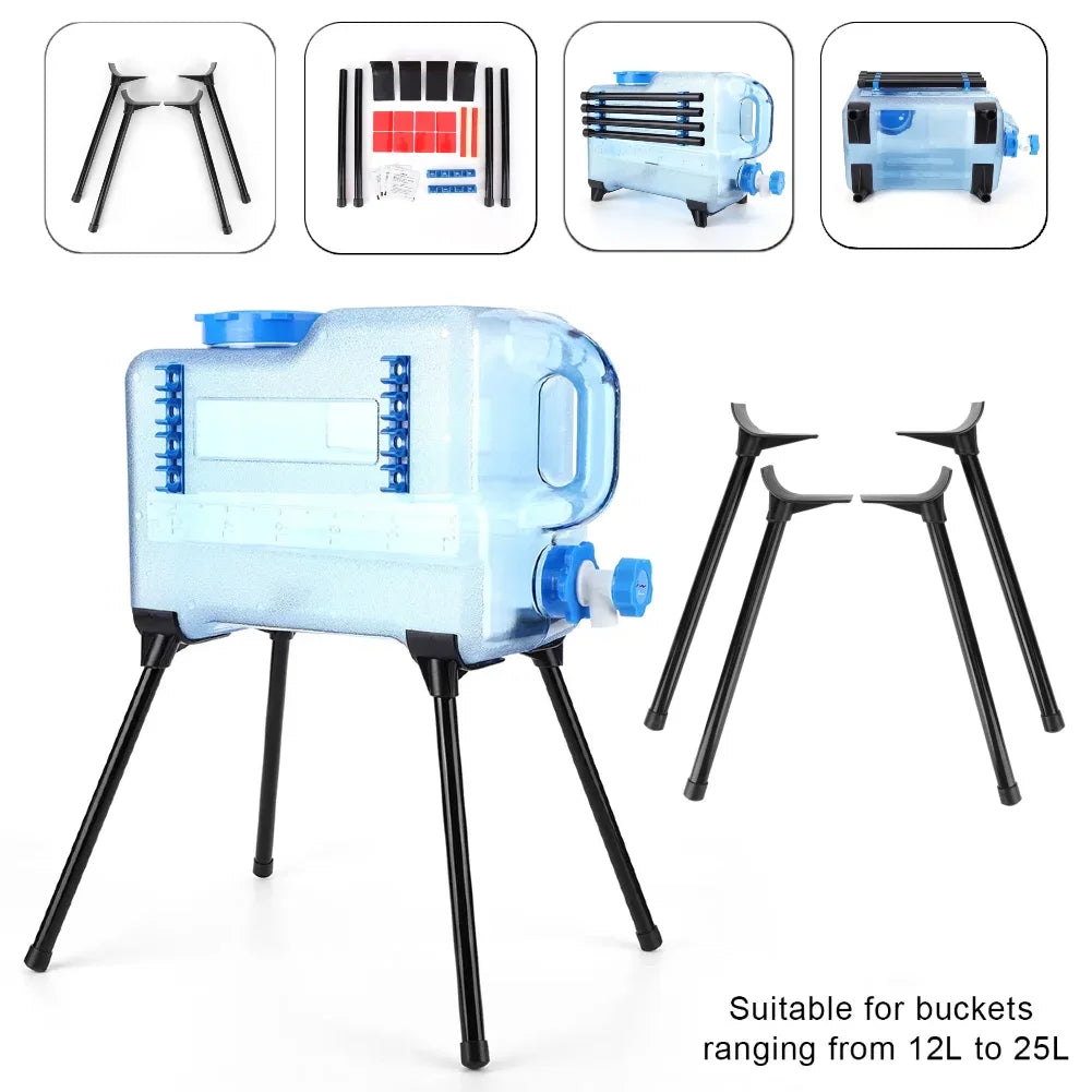 Folding Water Bucket Stand – Portable Metal Frame for Camping and Picnics