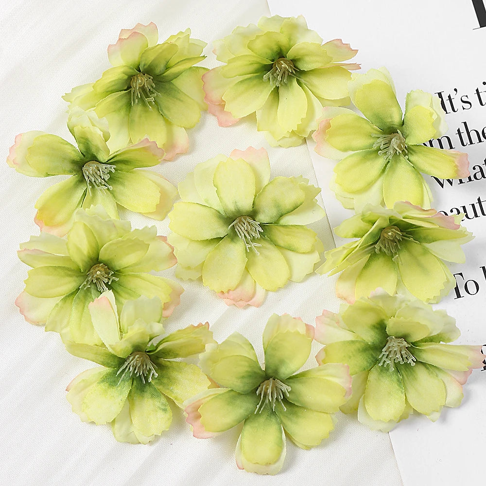 Artificial Cherry Blossom Heads – Silk Floral Decor for Weddings and DIY