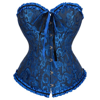 Victorian Jacquard Corset Top – Lace Up Gothic Bustier for Cosplay