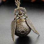 Vintage Gold Fairy Ball Quartz Pocket Watch – Pendant Necklace Gift