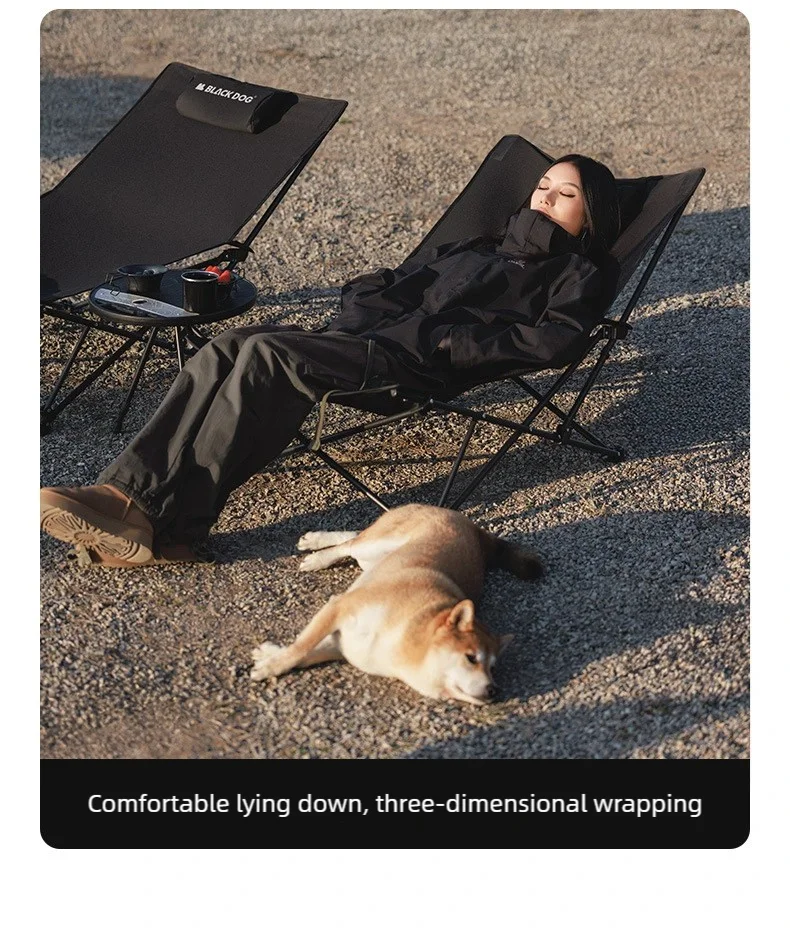 Foldable Camping Chair – Ergonomic Recliner with Pillow for Outdoor Leisure