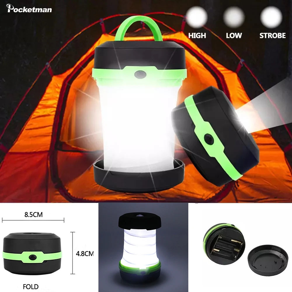 Telescopic LED Camping Lantern – Foldable Portable Light for Outdoor Emergency