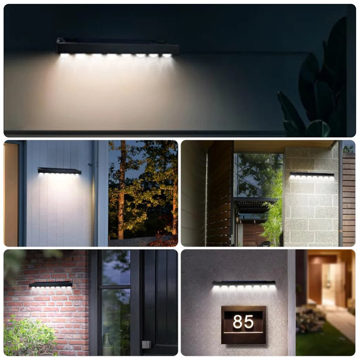 Solar LED Wall Lamp – Intelligent Outdoor Lighting for Garden and Patio