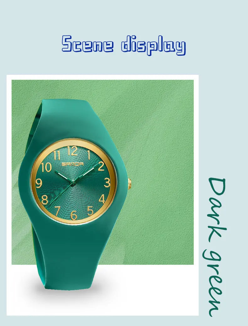 Silicone Quartz Wristwatch – Lightweight Sport Clock for Students